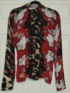 Red Floral & Animal Print Sweater